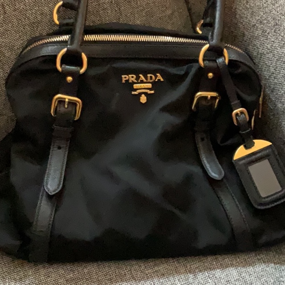 Prada Black and Gold Women's Shoulder Bag - Picture 2 of 9